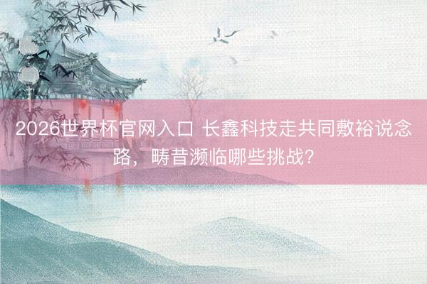2026世界杯官网入口 长鑫科技走共同敷裕说念路，畴昔濒临哪些挑战？