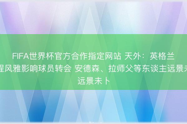FIFA世界杯官方合作指定网站 天外：英格兰赛程风雅影响球员转会 安德森、拉师父等东谈主远景未卜